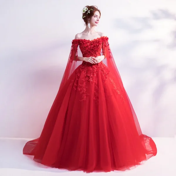 Red Sleeveless Cotton Quince Dresses​ Gown