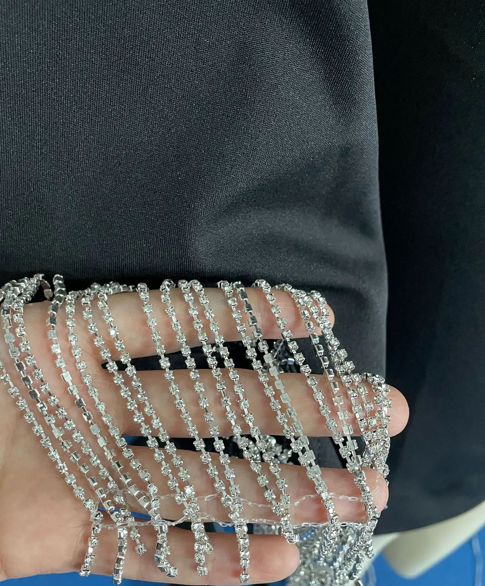 Chic Women's Tassel Hollow Out Mini Dress Long Sleeve Backless Shiny Black Sexy Glitter Short Elegant Party Evening Prom Dresses