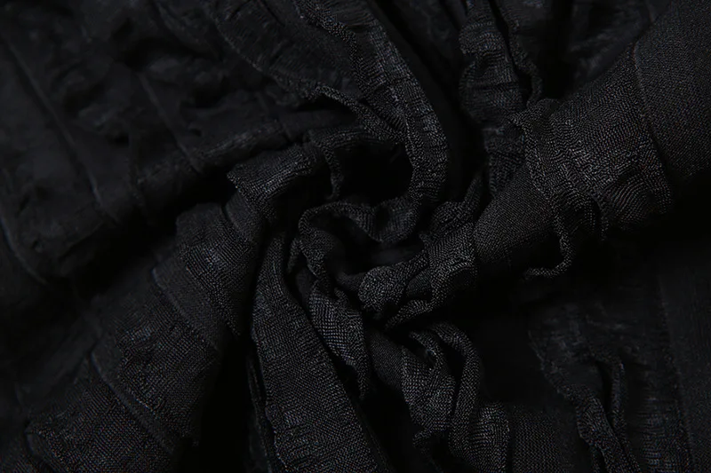 Elegant Sexy Black Ruffles One Shoulder Long Dress Women Sleeveless Backless Slim Maxi Club Evening Party Robe