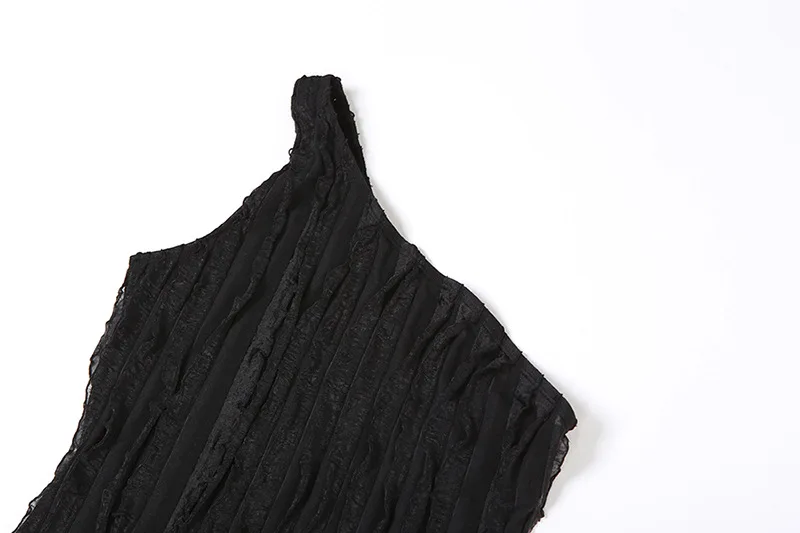 Elegant Sexy Black Ruffles One Shoulder Long Dress Women Sleeveless Backless Slim Maxi Club Evening Party Robe