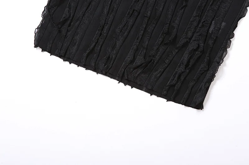 Elegant Sexy Black Ruffles One Shoulder Long Dress Women Sleeveless Backless Slim Maxi Club Evening Party Robe