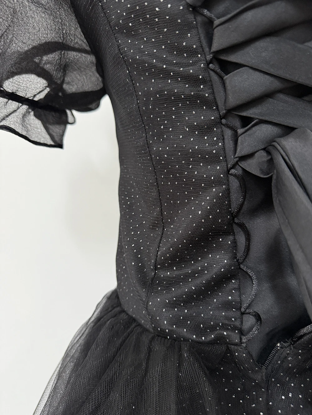New Graduation High School Dress French High end Black Long Evening Dresses for Women Bubble Sleeve Bridesmaid Wedding Dress