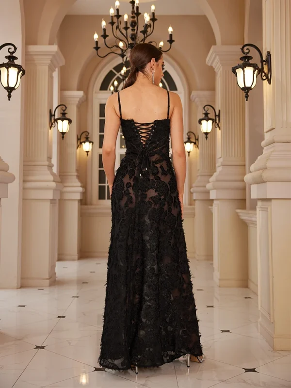 Black Applique Maxi Dress - Image 4