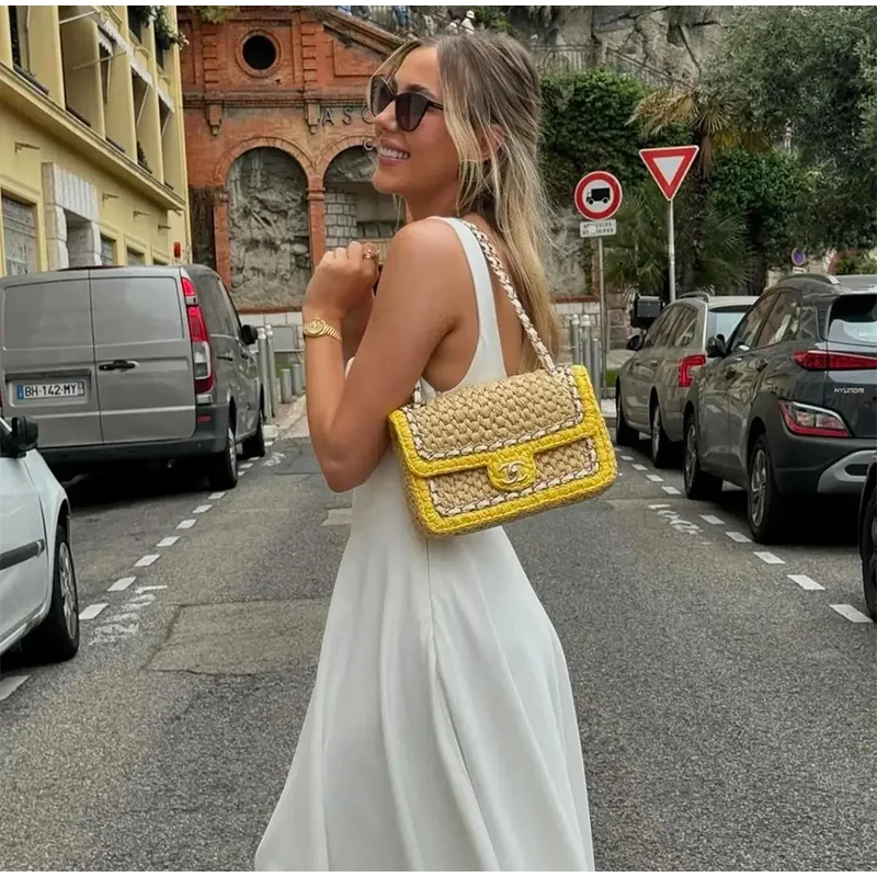 Elegant Square Neck Midi Dress For Women Summer Sleeveless High Waist Party Wedding Dress Female Chic Holiday Evening Vestidos