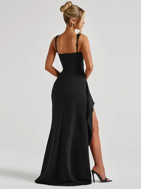 Black Backless Sexy Maxi Sleeveless Dresses - Image 4