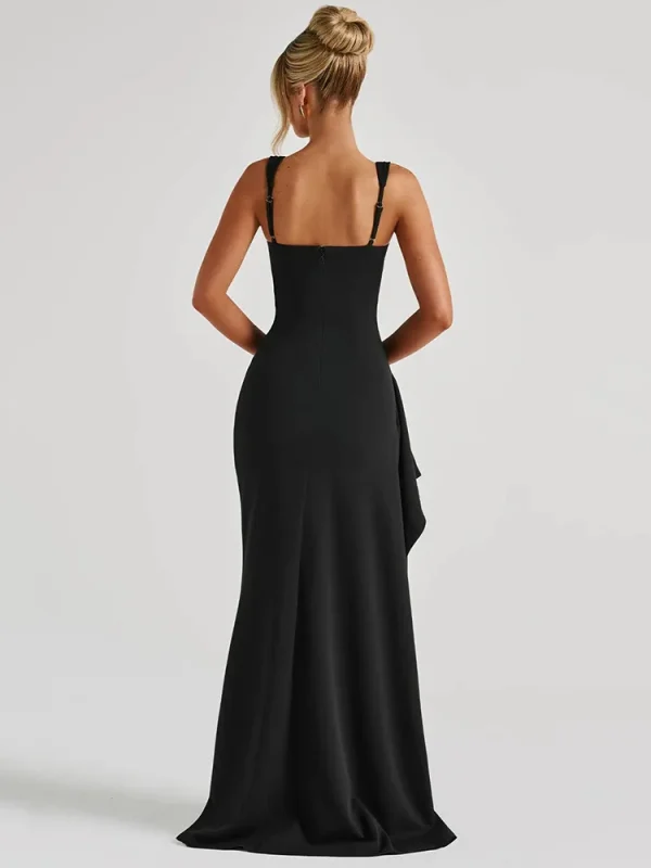 Black Backless Sexy Maxi Sleeveless Dresses - Image 5