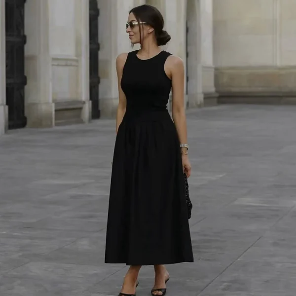 Black Khaki Dresses Summer Slim Simple Street For Wedding - Image 5