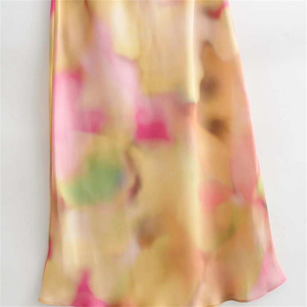 women's tie dye camisole dress with backless decoration for spring and summer new casual women's wear
