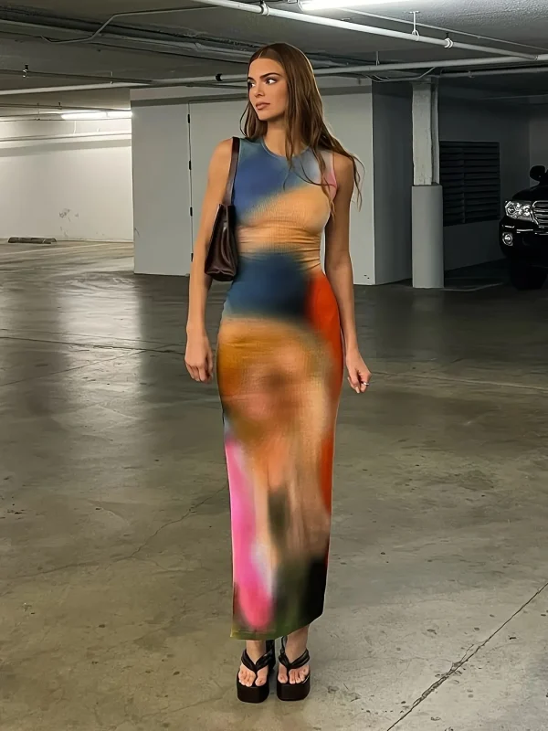 Summer Beach Tie-Dye Long Dress - Image 2