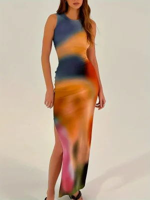 Summer Beach Tie-Dye Long Dress