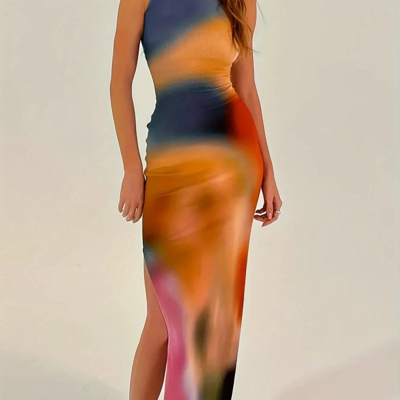 Summer Beach Tie-Dye Long Dress
