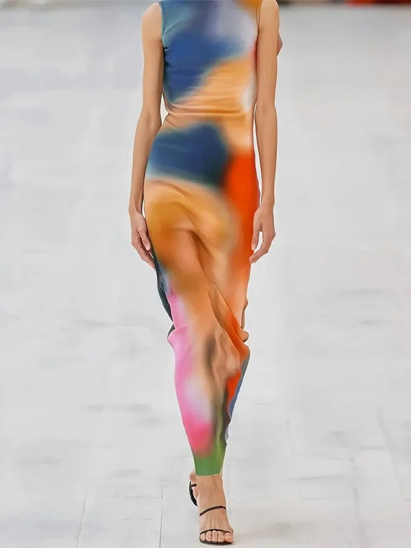 Summer Beach Tie-Dye Long Dress - Image 4