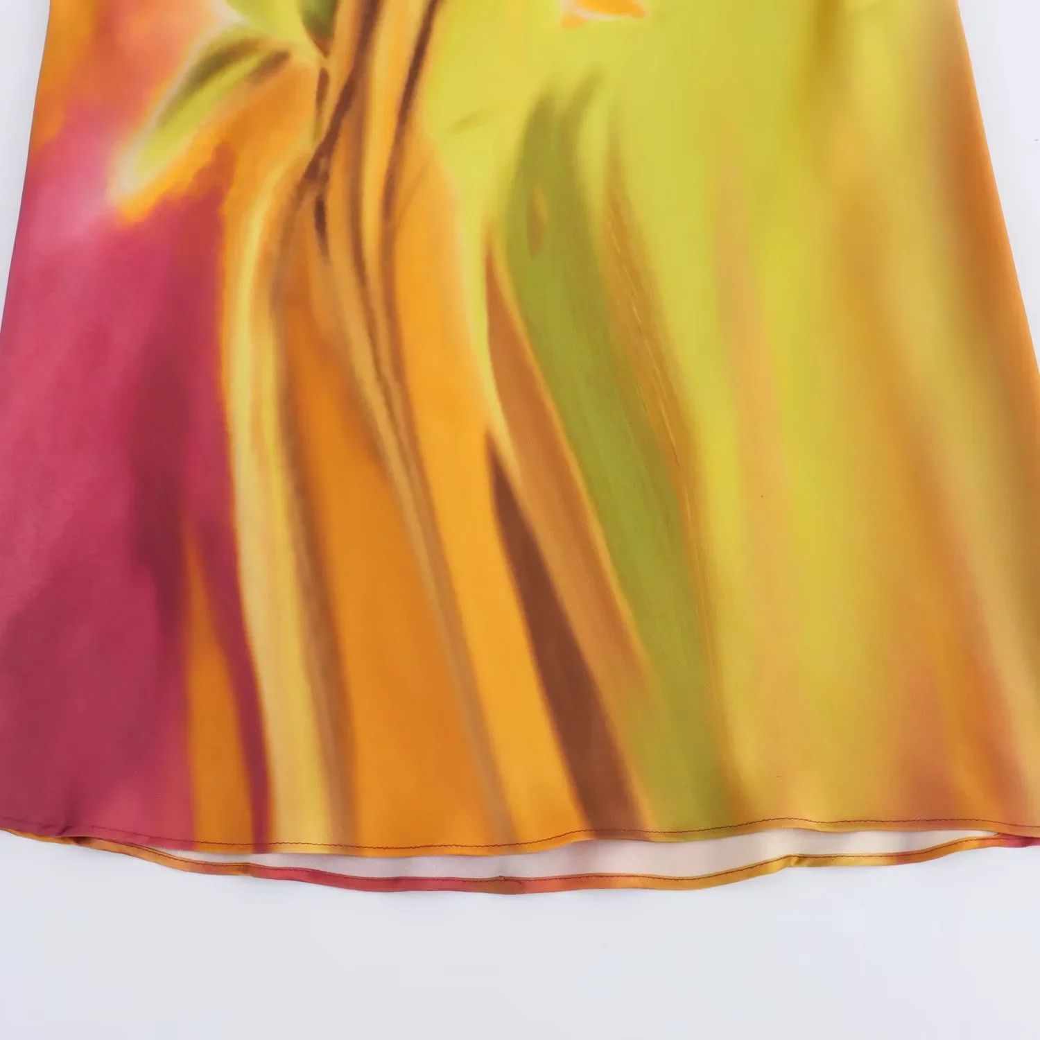  Women's Dress 2024 Print Halter Midi Dresses Summer Tie Dye Long Dresses For Women Backless Sexy Satin Holiday Dresses