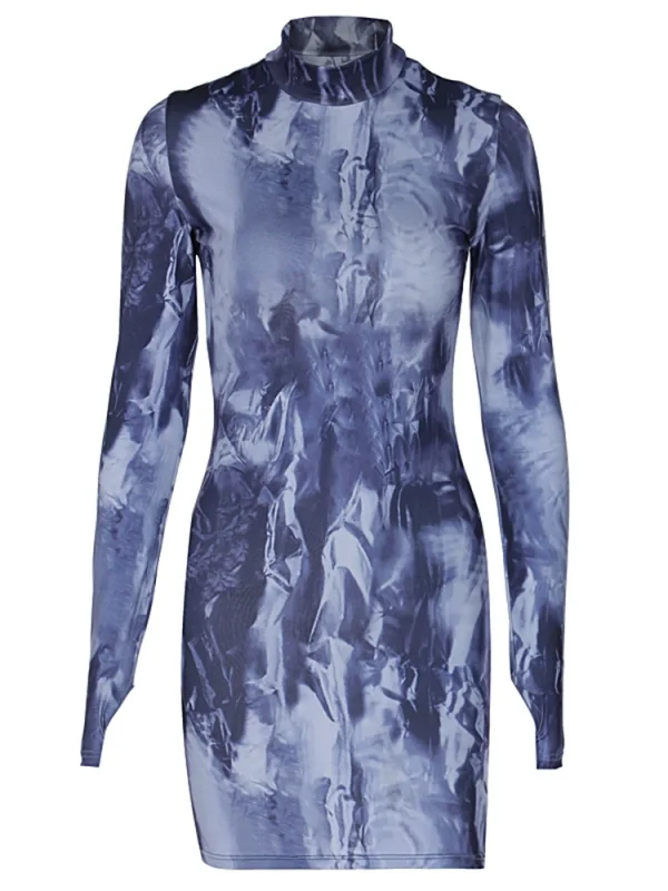 Tie-Dye Long Sleeve Mini Dress - Image 6