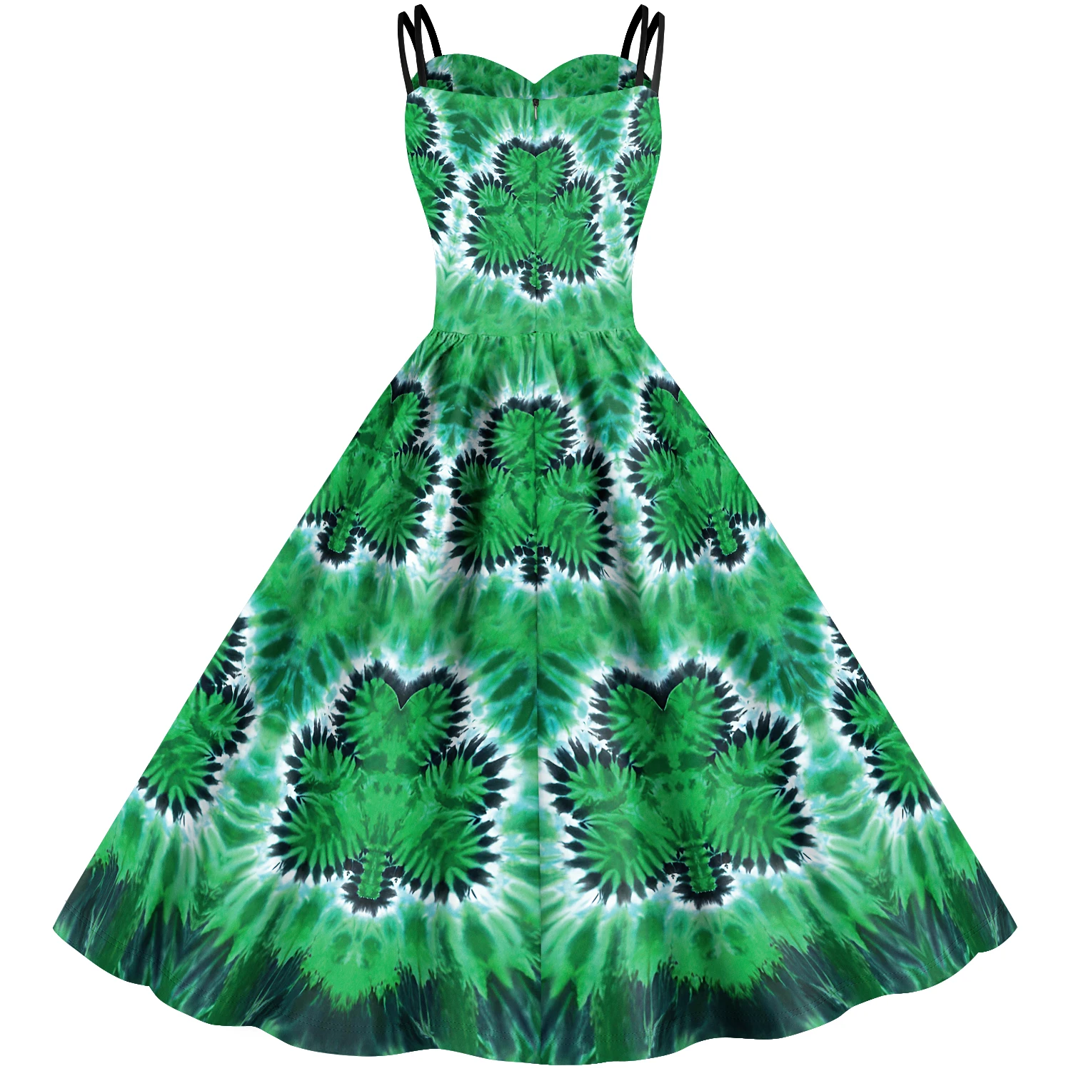 Irish Traditional Festivals Women Green Clover Shamrock Tie Dye Female St Patrick Day Party Wrap Dress 