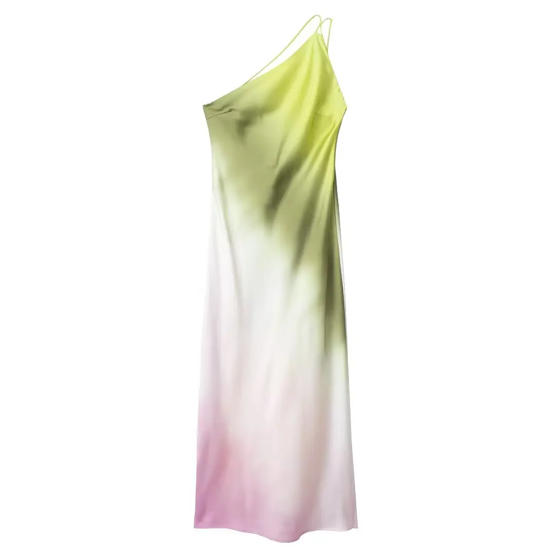  Tie Dye Long Dress Women Satin Backless Dress Woman Off Shoulder Sexy Evening Party Dresses Midi Summer Dresses