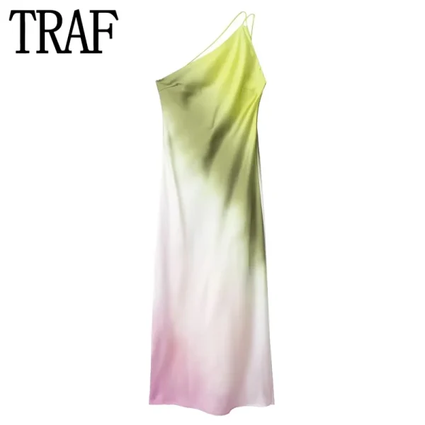 Tie-Dye Backless Off-Shoulder Dress - Image 2