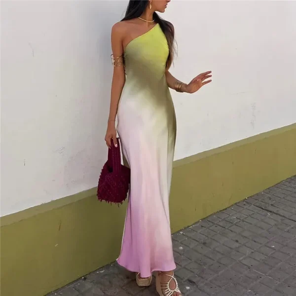 Tie-Dye Backless Off-Shoulder Dress - Image 5