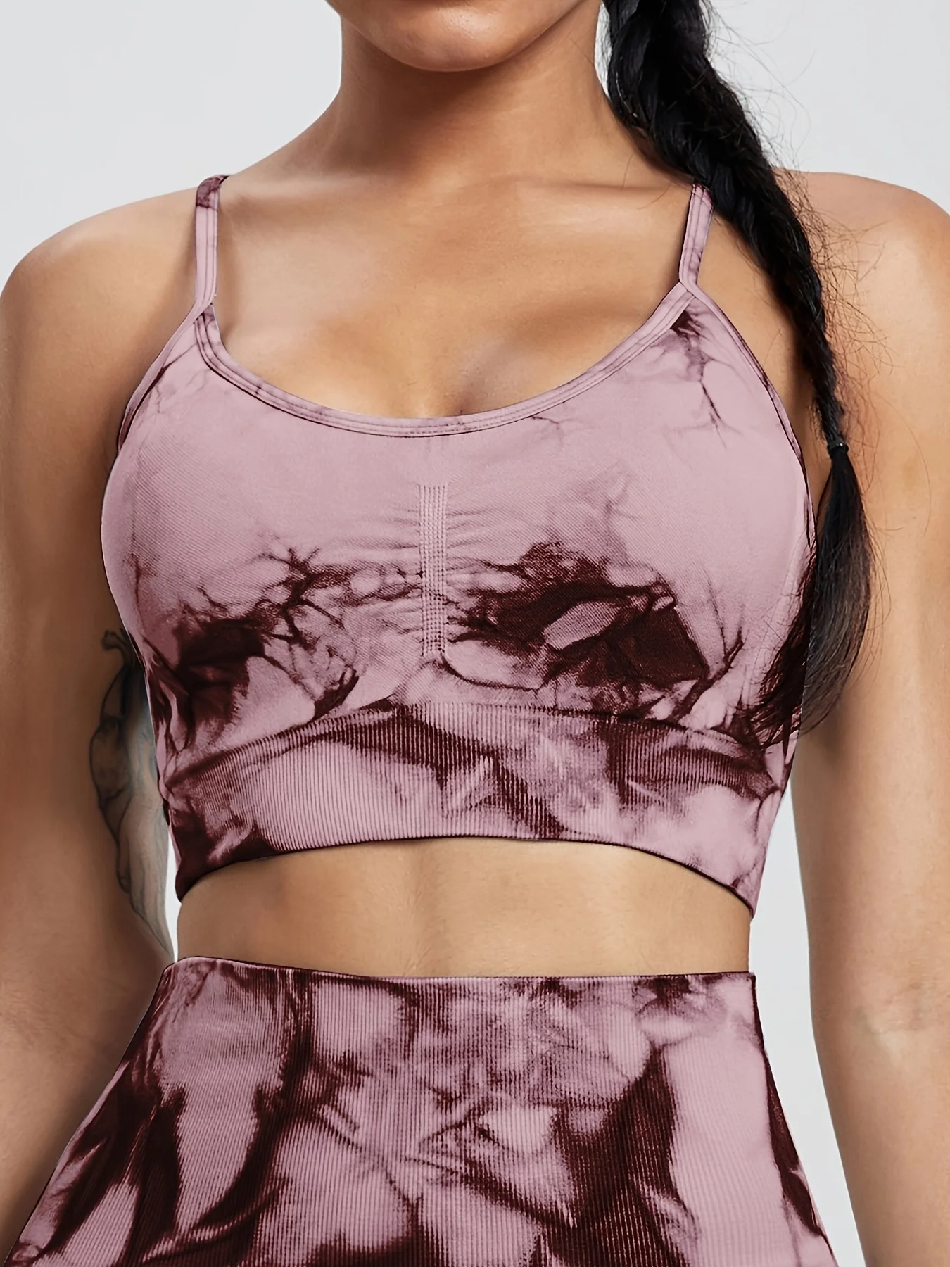 Women Tie Dye Yoga Sports Bra Small Strap Underwear Bra For Workout Running Gym Fitness Women's Activewear