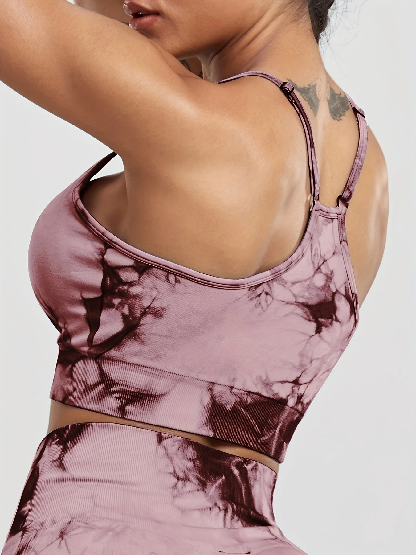 Women Tie Dye Yoga Sports Bra Small Strap Underwear Bra For Workout Running Gym Fitness Women's Activewear