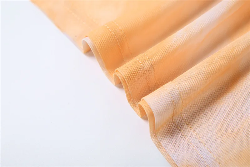 Street Sexy Mesh Digital Printing High Waist Hip Wrap Slim Dress 2025 Fashion Spring And Summer New Women's Clothing