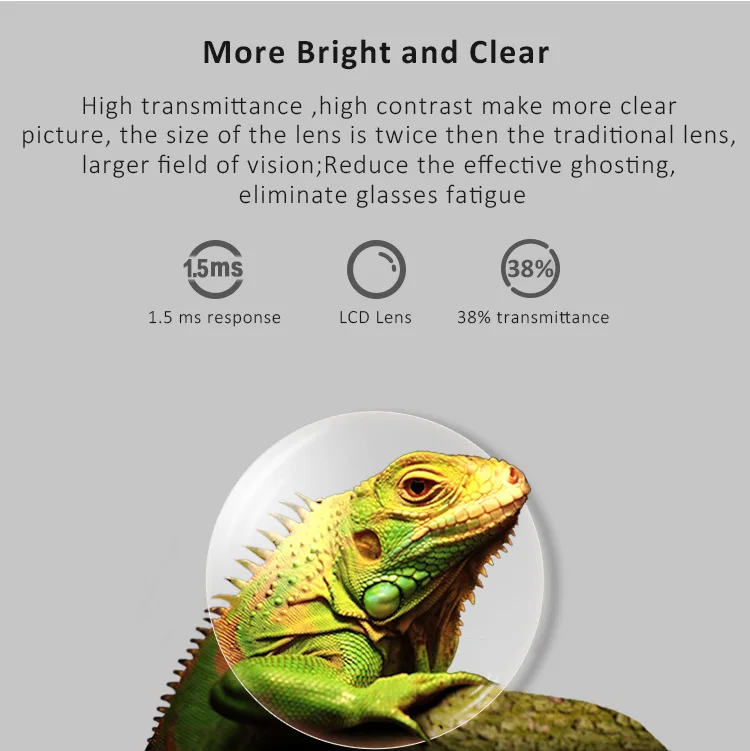 Active Shutter DLP Link 3D Glasses Most Compatible VR Hardware with Acer ViewSonic BenQ Vivitek Optoma Panasonic 3D Projectors - Image 12